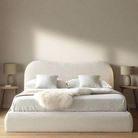 Teddy Boucle Cloud Headboard Bed Frame