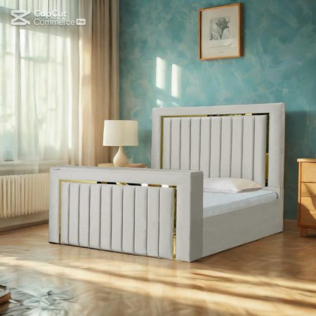 Stripe Panel TV Bed Frame - Image 2