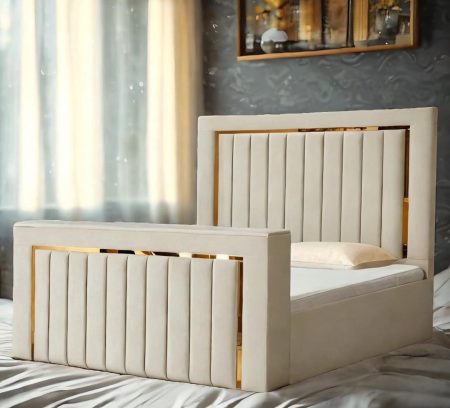 Stripe Panel TV Bed Frame