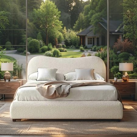 Teddy Bouclé Cloud Headboard Bed Frame - Image 2